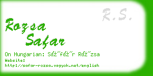 rozsa safar business card